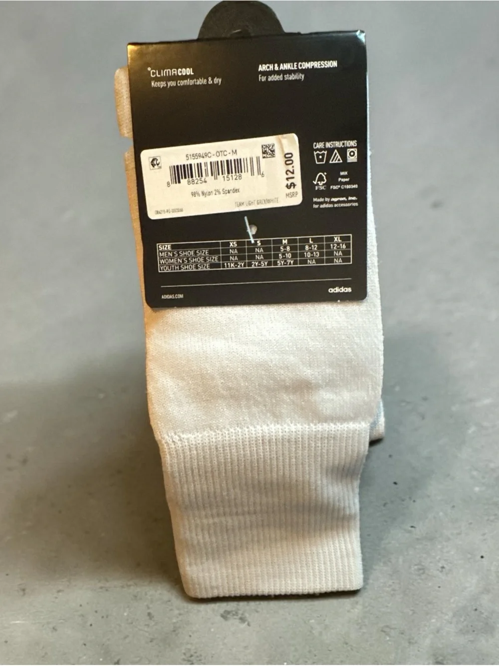 adidas Men’s Athletic Crew Socks - White